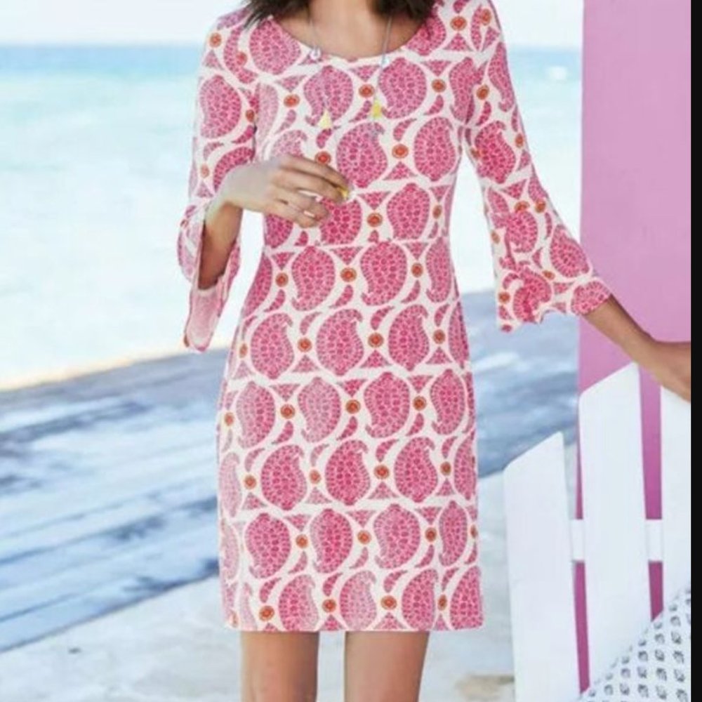 Boden Pink & White Paisley Dress Size 6
